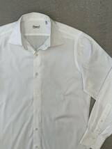 フィナモレ コットン ドレス シャツ ホワイト 38 Finamore 長袖シャツ 白 ドレスシャツ ワイドカラー フレンチカラー_画像2