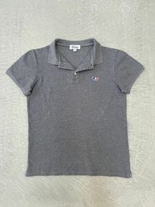 メゾンキツネ カノコ ポロシャツ グレー XXS Maison Kitsune 半袖ポロシャツ 鹿の子 POLO 