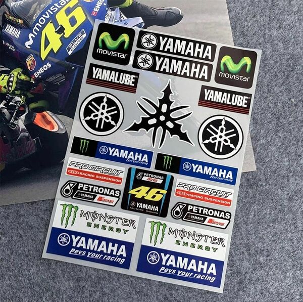 防水反射モンスターエナジー バイクステッカー　ヘルメットステッカー ヤマハ Movistar デカール ロッシ Rossi