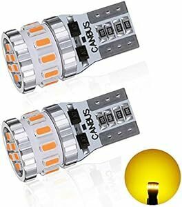 T10 LED アンバー 爆光 2個 キャンセラー内蔵 LED T10 車検対応 3014LEDチップ18連 12V 車用 ポジシ