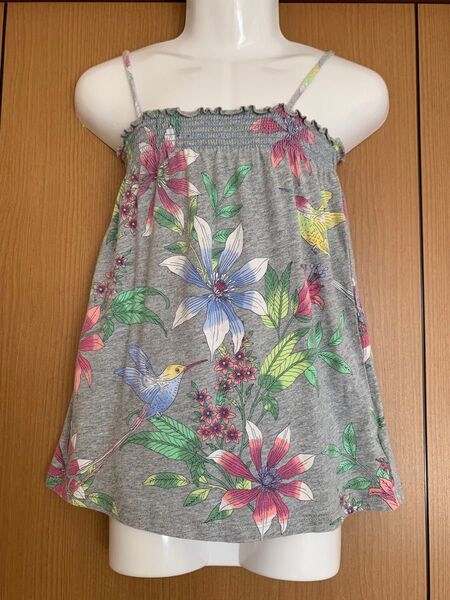 ワンピース チュニック 花柄 グレー 女の子 女児 ガール 95cm 夏服 海 プール 夏休み アウトドア可愛い おしゃれ 人気