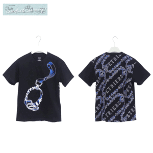  new work S rank HERMES maxi T-shirt stirrups print go in 34 black cotton domestic buy goods H4E4651DC0234