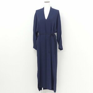 mame kurogouchi for TOD'S ベルト付ドレス S ネイビー アセテートBLEND レザーベルト '20年商品 X7EW340741SSAQU808の画像2