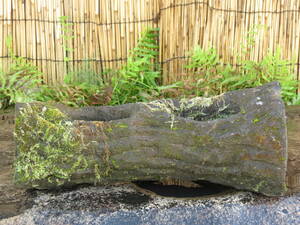  камень горшок длина 47.5cm масса 12kg цветочный горшок двор камень Kyushu производство натуральный камень 