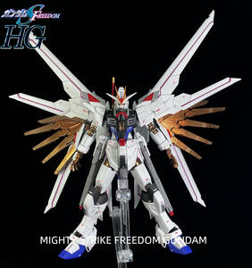 Art hand Auction [Acabado del revestimiento del marco] HG1/144 Mighty Strike Freedom Gundam producto terminado pintado remodelado, personaje, Gundam, Producto terminado