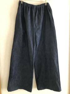  hand made : navy * soft Denim * wide pants : simple 