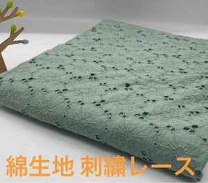 Q-79 2m 綿生地 刺繍 花柄 レース 綿比率高(混率不明) まとめ割有