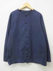 CASEY CASEY ケイシーケイシー 10HC94 PAPER COLLARLESS SHIRT ノーカラーシャツ