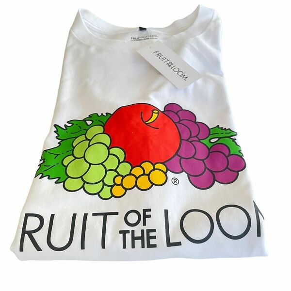 【新品】タグ付き　フルーツオブザルーム　fruits of the loom 半袖tシャツ　白　 Tシャツ ホワイト　ロゴ