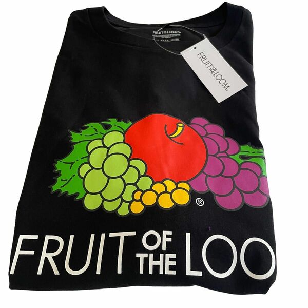 【新品】タグ付き　フルーツオブザルーム　fruits of the loom ブラック　黒　半袖ロゴtシャツ　 グラフィックT