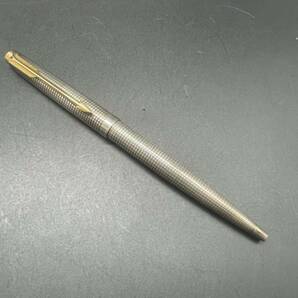 PARKER パーカー STERLING CAP&BARREL 格子 万年筆 ボールペン 筆記未確認 14Kペン先 F スターリング 17829の画像5
