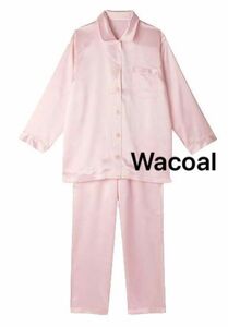 美品★Wacoal ワコール シルクシャツパジャマ レディース ピンク色 睡眠科学★ルームウェア 寝巻き M レディース 女性用