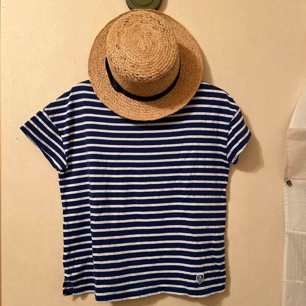 美品オーシバル半袖フレンチスリーブボーダーTシャツ ブルー×ホワイト Bshop