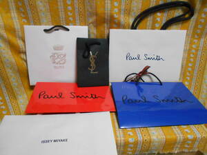 ♪ショッピングバッグ美品ポールスミスPaul Smith４種＆ISSEY MIYAKEイッセイ・ミヤケ＆＆YSLイブサンローラン