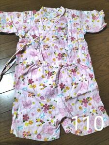 甚平 女の子 浴衣 お祭り ピンク キッズ　110　子供服