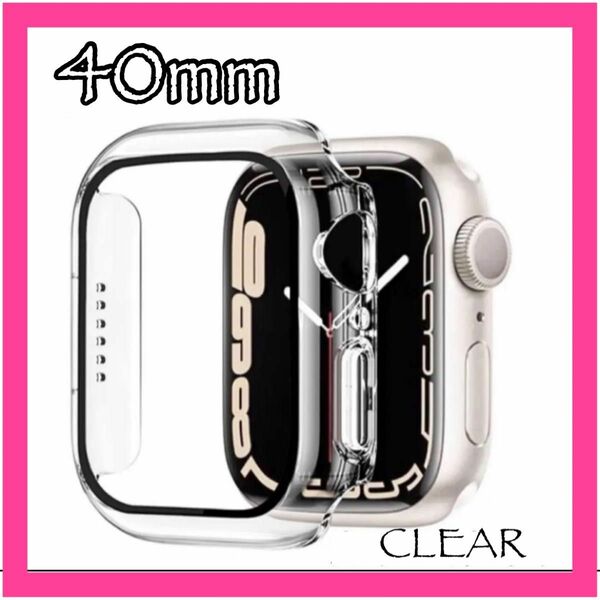 アップルウォッチ カバー Apple Watch 表面カバー 40㎜ クリア 保護ケース 腕時計カバー SE キズ防止 