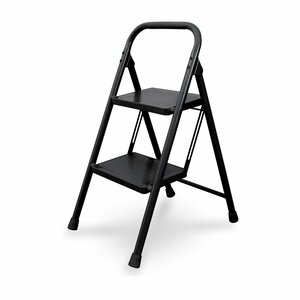  step‐ladder 2 step black folding stepladder step pcs stylish 2 step stepladder folding step slip prevention processing compact ladder cleaning home use 