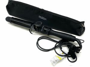 【E838】美品 SALONIA サロニア セラミック カール ヘアアイロン SL-008AB 32mm ブラック プロ仕様 MAX210℃ b