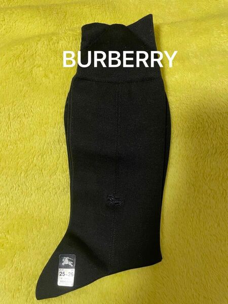 未使用品　BURBERRY メンズ　ビジネスソックス　(25〜26cm) ネイビー