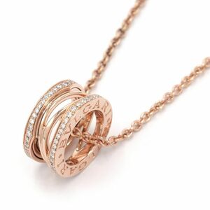 Bulgari Biza Beezero One Design Legend Legend Ожерелье 354195 K18PG Diamond New готовый Pave Pink Gold 45 см. Используемая бесплатная доставка