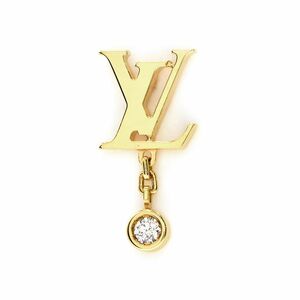  Louis Vuitton iti-rubro Sam LV серьги Q96495 K18YG 1P diamond одна сторона уголок LV initial серьги-гвоздики желтое золото б/у бесплатная доставка 