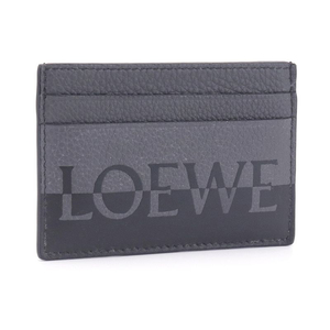  Loewe card-case leather black gray card inserting pass case card-case ticket holder bai color black grey used free shipping 