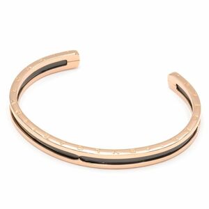  BVLGARY Be Zero One open bangle S size K18PG stainless steel B.zero1 B-zero1 combination pink gold 15cm used free shipping 