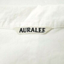 AURALEE オーラリー SELVEDGE WEATHER CLOTH OPEN COLLARED H/S SHIRTS フィンクスコットンオープンカラーシャツ A7SS02WC 3 WHITE g16591_画像3