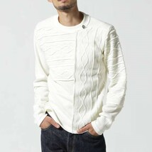 FranCisT_MOR.K.S. フランシストモークス 23AW 3MIX CABLE RIB KNIT PULLOVER ハイビスカルケーブルリブニットプルオーバー MC3042 4 WHITE_画像3