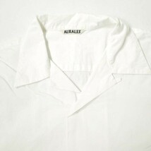 AURALEE オーラリー SELVEDGE WEATHER CLOTH OPEN COLLARED H/S SHIRTS フィンクスコットンオープンカラーシャツ A7SS02WC 3 WHITE g16591_画像4