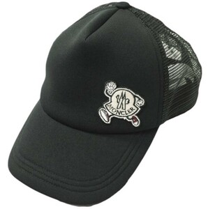 MONCLER モンクレール BASEBALL CAP ロゴアップリケ メッシュベースボールキャップ I10913B00013 0U155 ONE SIZE BLACK 5パネル g16650