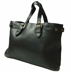 J＆M Davidson ジェイアンドエムデヴィッドソン イギリス製 VINTAGE LEATHER TOTE BAG ヴィンテージレザートートバッグ Black カバン g9353