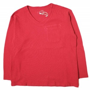 新品 Engineered Garments エンジニアードガーメンツ U-Neck Pop Over - Cotton Thermal Uネックサーマルカットソー M RED ワッフル g16230