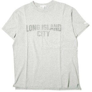 Engineered Garments エンジニアードガーメンツ Printed Cross Crew Neck T-shirt - Long Island City クロスオーバーポケットTシャツ M 灰