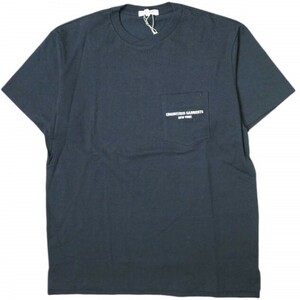 新品 Engineered Garments エンジニアードガーメンツ Printed Cross Crew Neck T-shirt - LOGO EMB クロスオーバーポケットTシャツ M NAVY