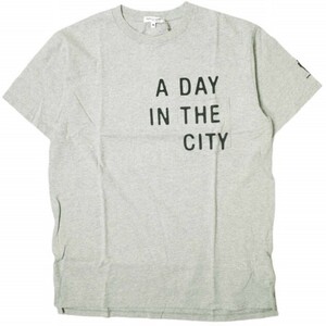 新品 Engineered Garments エンジニアードガーメンツ Printed Cross Crew Neck T-shirt - A Day クロスオーバーポケットTシャツ M GREY