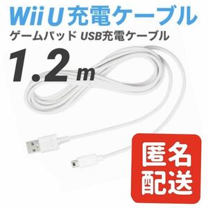 【匿名配送】Wii U GamePad 充電ケーブル ゲームパッド 急速充電 高耐久 断線防止 USBケーブル WiiU 充電器 1.2m