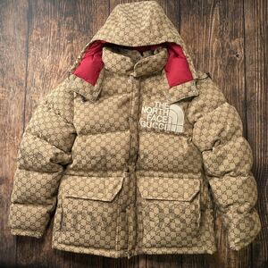 未使用 グッチ GUCCI　 ×ノースフェイス THE NORTH FACE 22SS 670766 Z8APX GGキャンバスボンバーダウンジャケット ベージュ XL