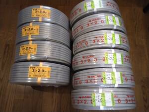  postage profit regular goods electric wire 1000m set sale vvf 3 core 10ps.@3×2.0 air conditioner cable Fuji electric wire YAMAZAKI electric wire 