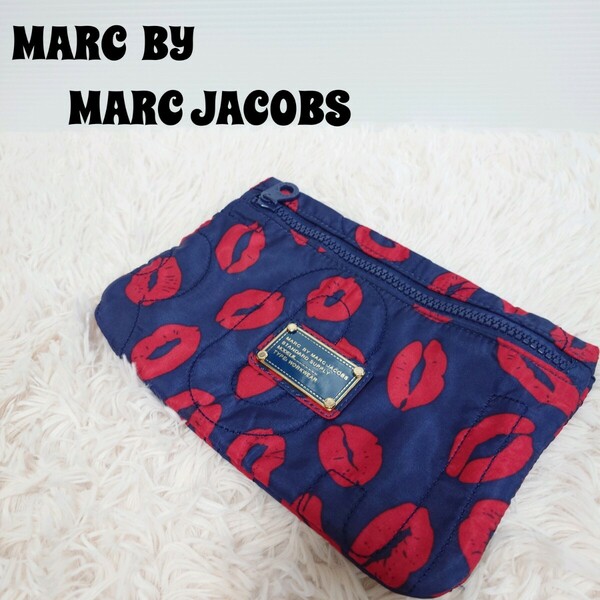 MARC BY MARC JACOBS マークバイマークジェイコブス 総柄 ポーチ レディース ネイビー 紺色