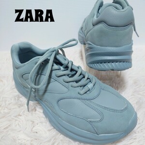 美品 ZARA ザラ スニーカー 靴 サイズ42 27cm相当 メンズ 青みのあるグレー系