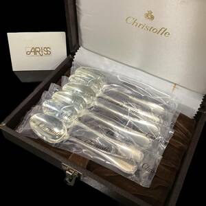 廃盤 ★新品未開封★ CHRISTOFLE クリストフル RUBANS リュバン スプーン 6本セット 箱付き リボン 13.5cm