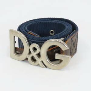 7549-60 D&G Dolce & Gabbana ремень мужской Logo принт парусина темно-синий 