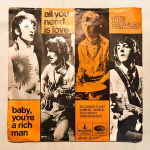 ◆デンマークORG◆ BEATLES / ALL YOU NEED IS LOVE ◆貴重ジャケット付きPARLOPHONE黒ラベル