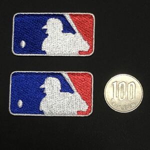 MLB バッターマン ミニサイズ （約５cm） ２枚セット ワッペン　カブスカラー