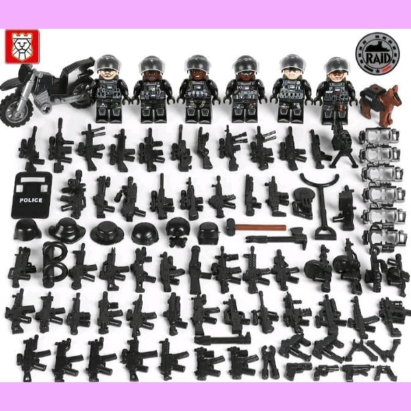 LEGO 互換 レゴ 警察 POLICE 大量武器 ミニフィグ6体セット