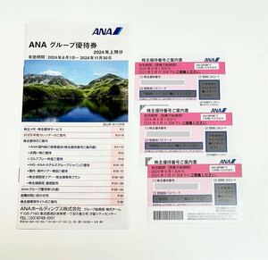 【送料無料】ANA 全日空 株主優待券 3枚 有効期限2025年5月31日 グループ優待券 冊子付き