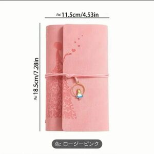 A6 ピンク　手帳　日記　コラージュ　バインダー　妖精　プリンセス　ノート付き
