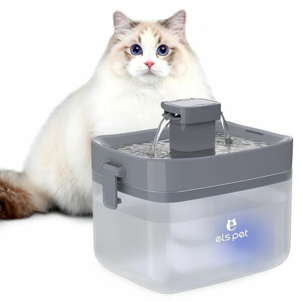 猫 水飲み器 ELS PET ペット 自動給水器 1.5L大容量 ミニ給水器 