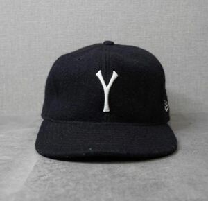 90's 米国製　New Eraニューエラ　ヤンキース　キャップ　帽子　黒　ブラック　ウール 
